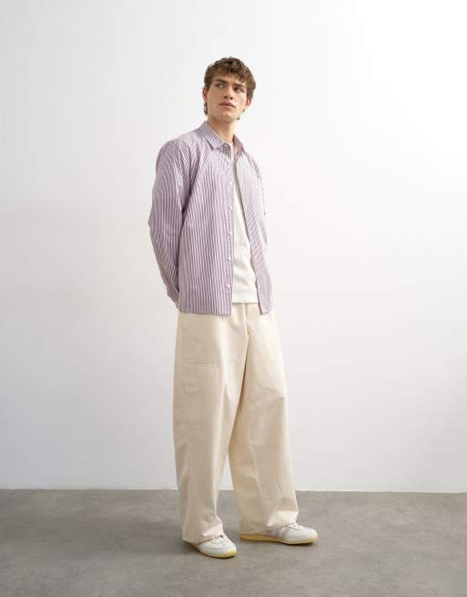 Camisa morada a rayas holgada de Topman, 4 de 5