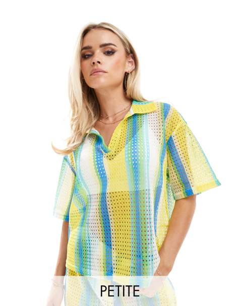 Camisa multicolor a rayas de croché de Extro & Vert Petite (parte de un conjunto) - view 1