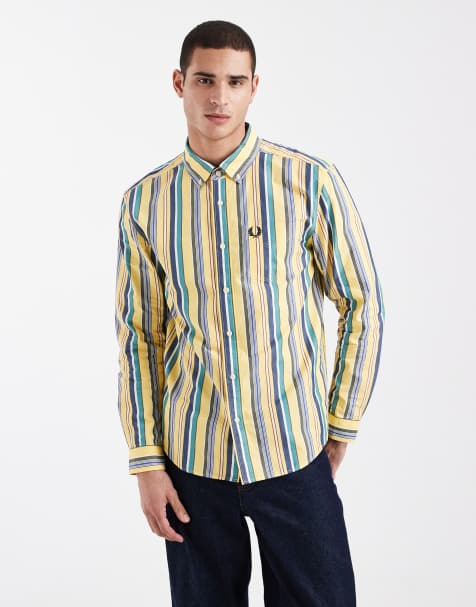 Camisa multicolor a rayas holgada con logo de Fred Perry - view 1