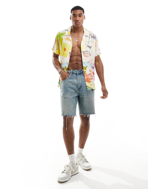 Camisa multicolor con estampado efecto acuarela y cuello de solapas de Coney Island Picnic, 4 de 4