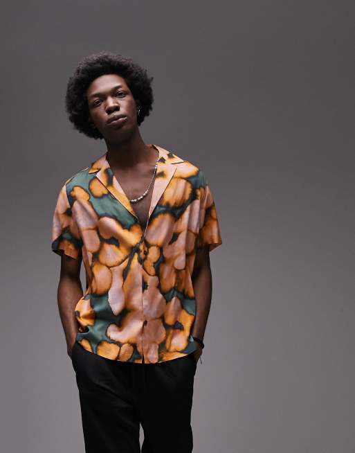Camisa multicolor de manga corta y corte est ndar con cuello de