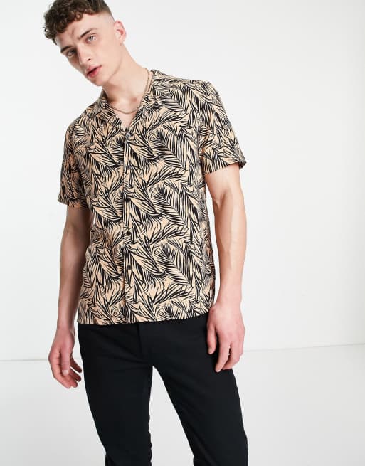 Camisa naranja de manga corta con estampado floral de New Look, 3 de 4