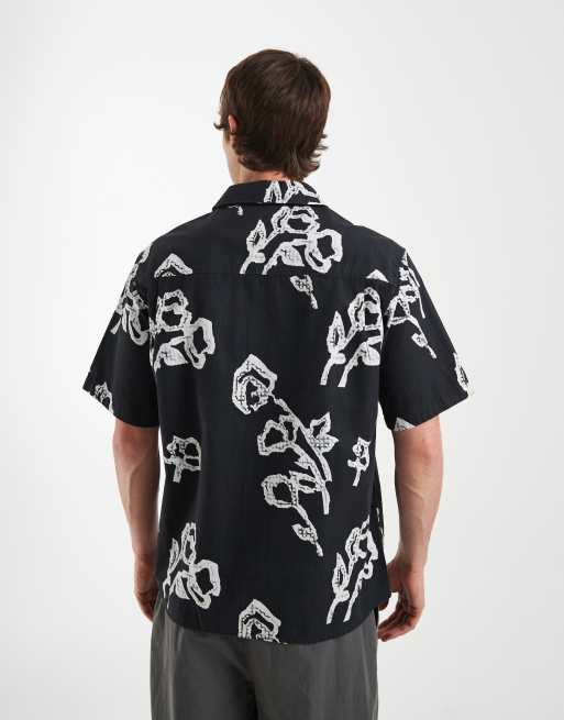 Camisa negra a cuadros de 100% algodón Cooper de Double A By Wood Wood, 2 de 5