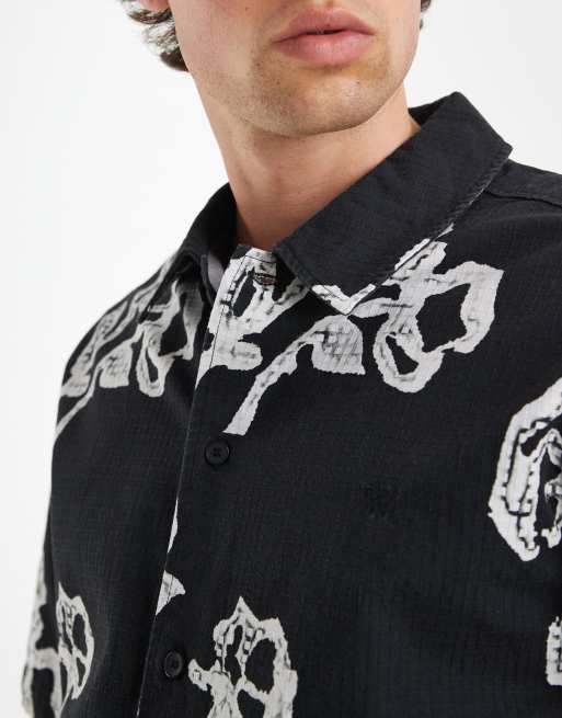 Camisa negra a cuadros de 100% algodón Cooper de Double A By Wood Wood, 5 de 5