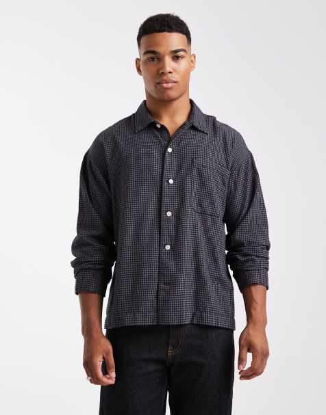 Camisa negra a cuadros de corte cuadrado de Jack & Jones - view 1