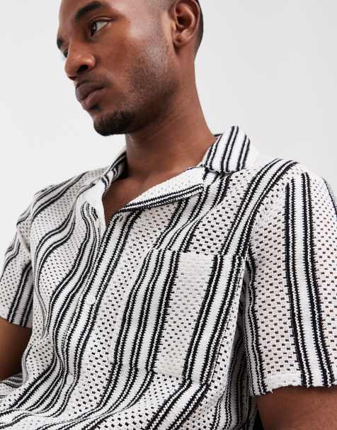 Camisa negra a rayas de croché de South Beach - view 1