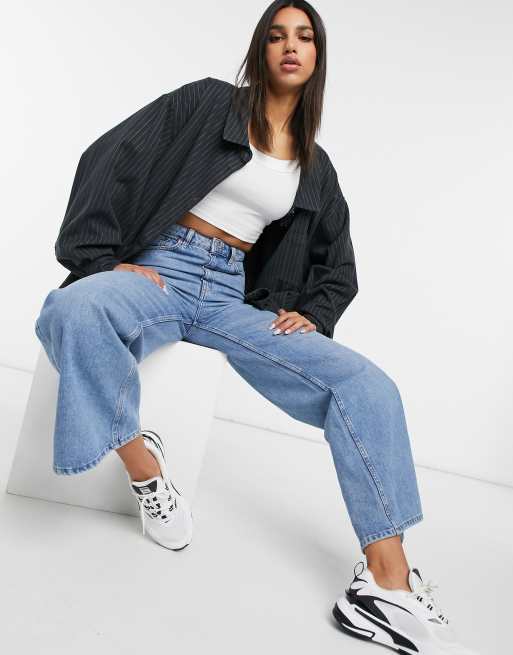 Camisa negra a rayas diplomáticas Rita de Weekday ASOS