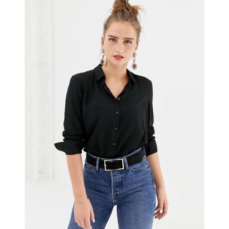 Camisa negra abotonada New Look | ASOS