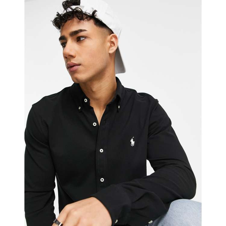 Camisa negra polo ralph lauren online