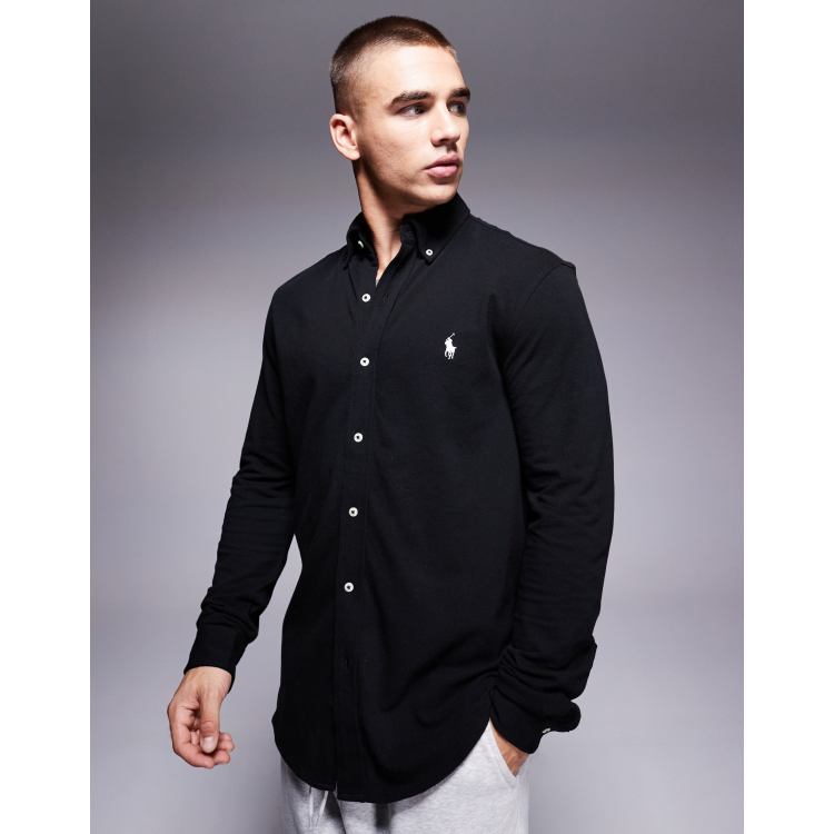 Camisa negra cheap ralph lauren