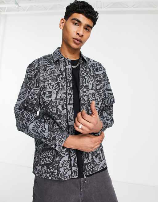 Camisa negra con cremallera y estampado El Jeffe de Santa Cruz, 2 de 4