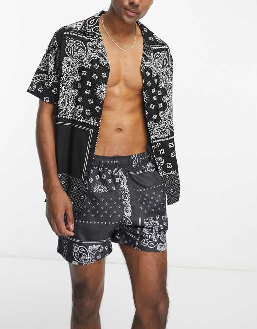 Camisa negra con estampado de cachemir de River Island (parte de un conjunto)