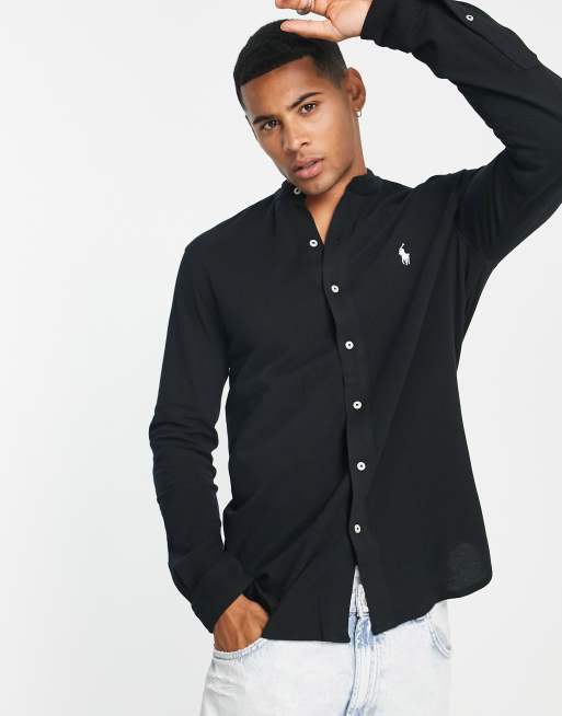 Camisa negra polo ralph lauren hot sale