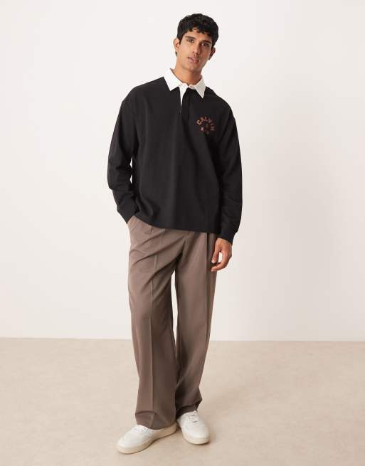 Camisa negra de estilo rugby con solapas en contraste de Calvin Klein Jeans , 2 de 5