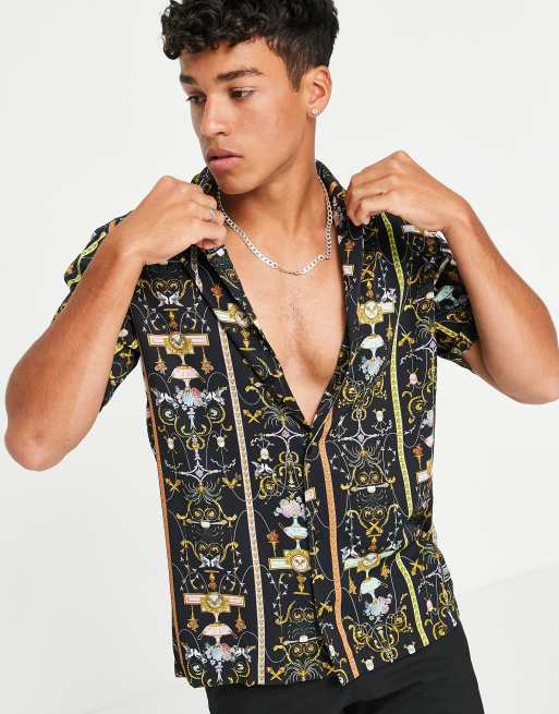 Camisa versace manga discount corta