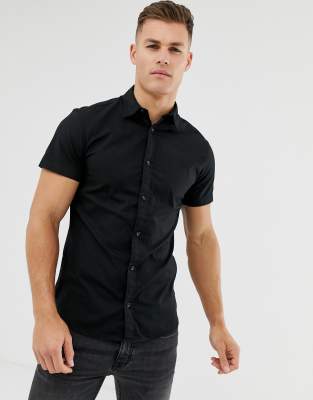 camisas negras hombre baratas