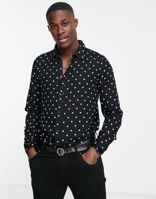 Camisa lunares cheap blanca y negra