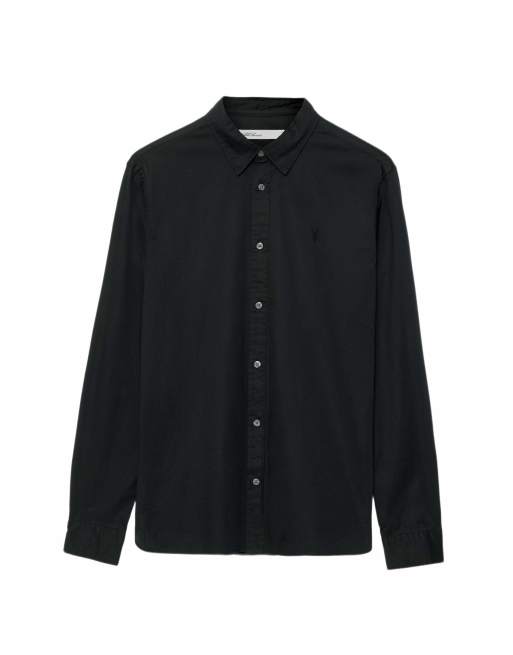 Camisa negra de manga larga Hawthorne de AllSaints, 7 de 7