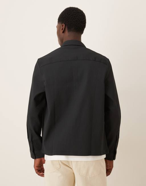 Camisa negra holgada de tejido texturizado de ASOS DESIGN, 3 de 5
