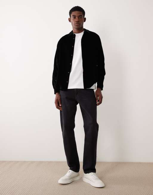 Camisa negra holgada de terciopelo de ASOS DESIGN, 2 de 5