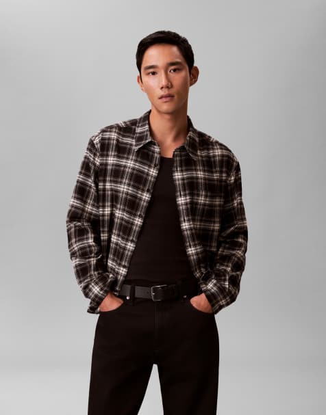 Camisa negra y beis a cuadros de corte cuadrado de Calvin Klein Jeans - view 1