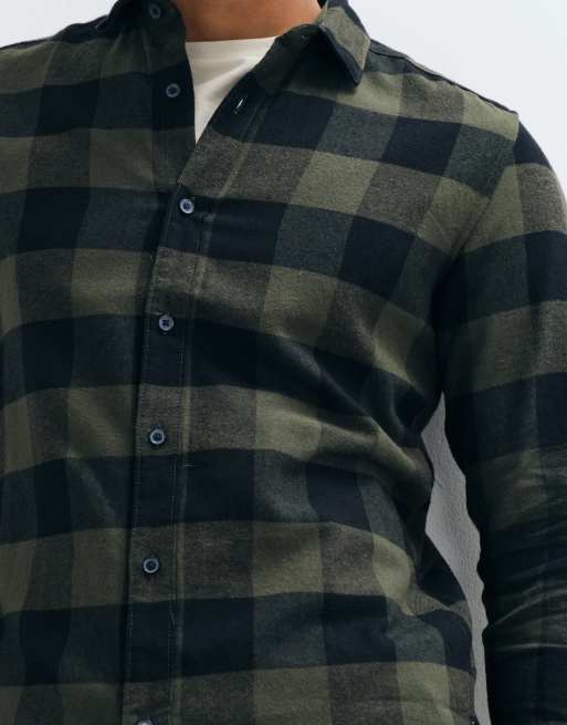 Camisa negra y caqui a cuadros Buffalo de Only & Sons, 4 de 5