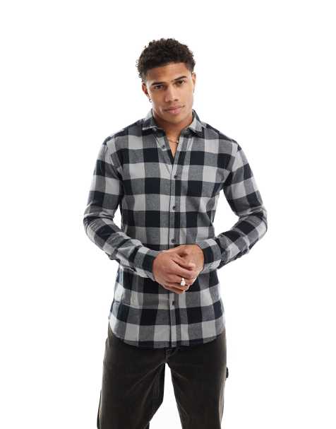 Camisa negra y gris a cuadros Buffalo de Only & Sons - view 1