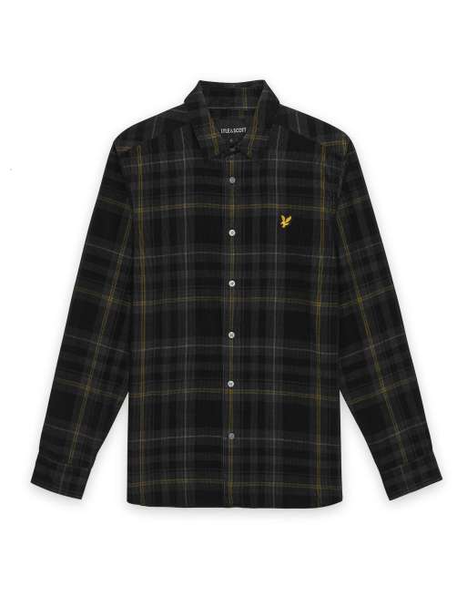 Camisa negro azabache a cuadros escoceses de pana de Lyle & Scott  , 4 de 5