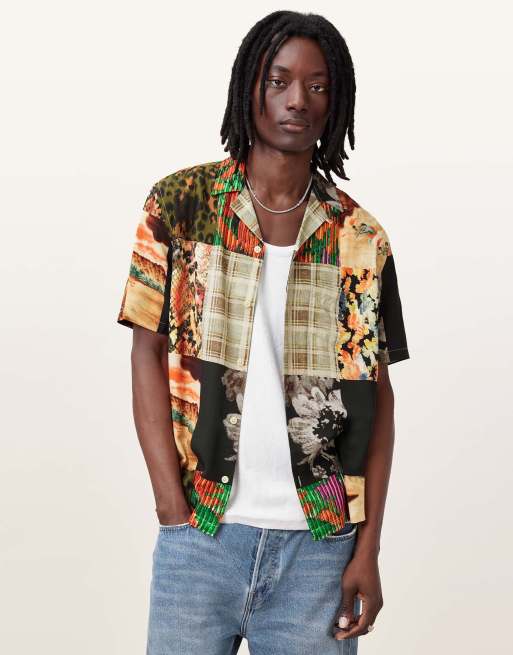 Camisa negro cadete de manga corta Patche de AllSaints
