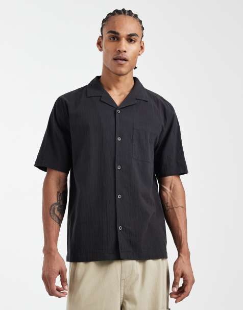 Camisa negro descolorido de manga corta Riveria de Cotton On - view 1