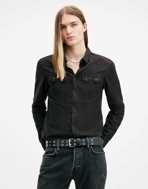Camisa negro lavado Rock de AllSaints