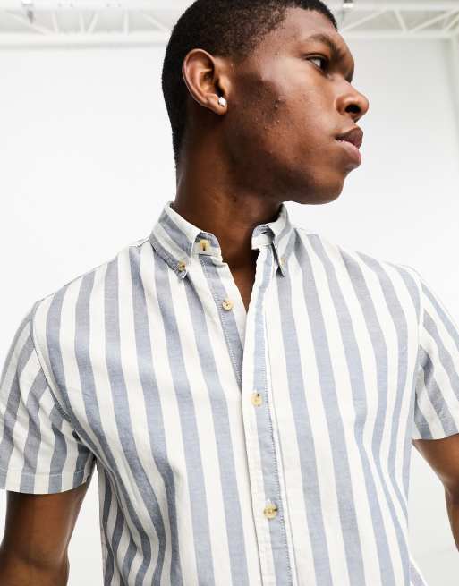 Camisa Oxford a rayas azules de Jack & Jones Originals , 3 de 4