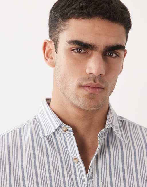 Camisa Oxford a rayas azules de manga corta de Jack & Jones, 2 de 5
