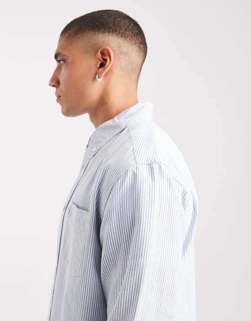 Camisa Oxford a rayas azules y blancas de Fred Perry, 4 de 5