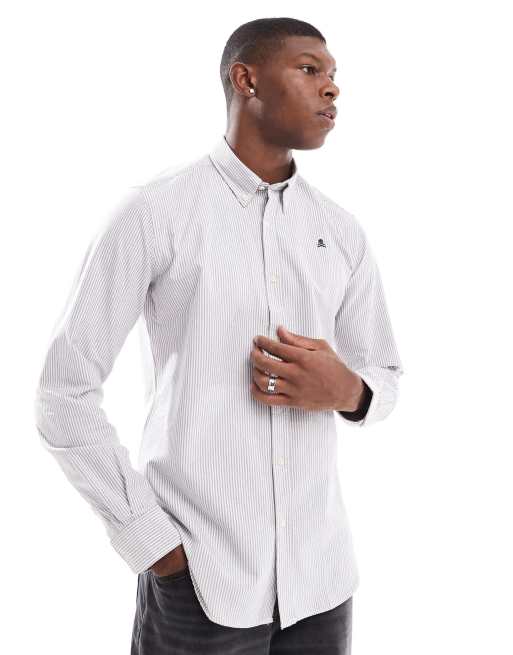 Camisa Oxford a rayas burdeos New de Scalpers