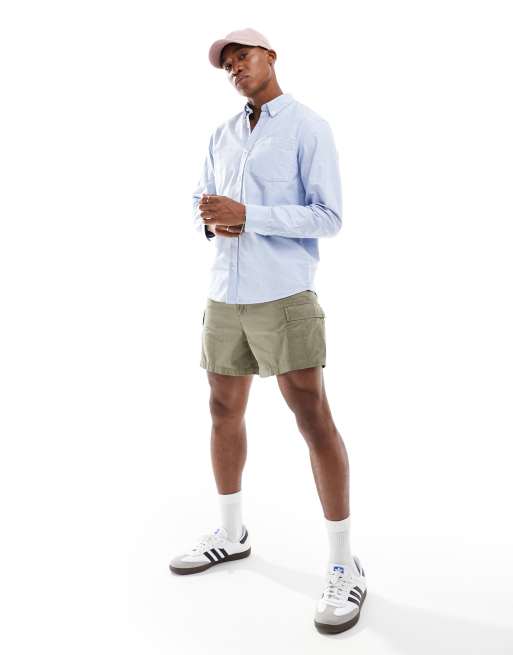 Camisa Oxford azul claro con logo de Carhartt WIP, 3 de 4