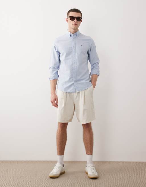 Camisa Oxford azul claro de corte slim con logo de GANT, 2 de 5