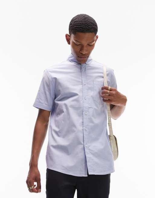 Camisa oxford manga discount corta