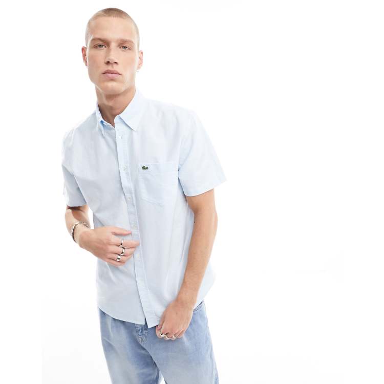 Gen lacoste ClassicfuncenterShops Camisa Oxford azul clasica de manga corta de Gen lacoste