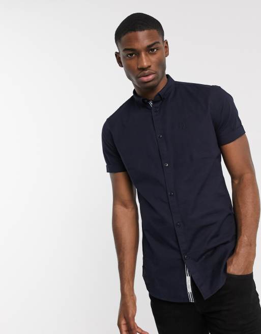 Camisa oxford azul marino store