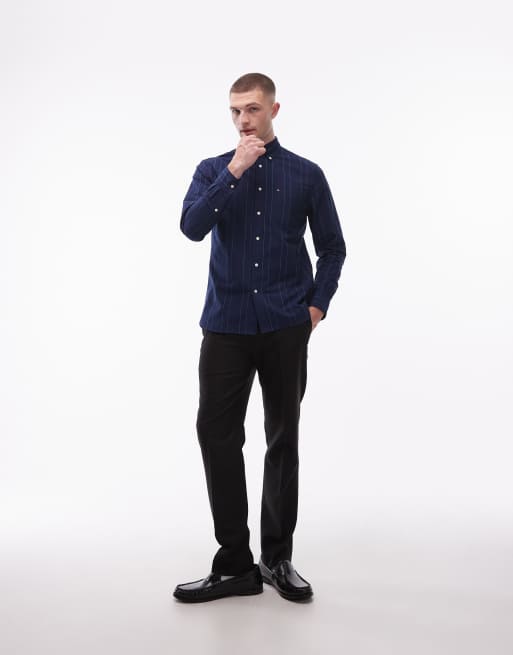 Camisa Oxford azul marino con raya diplomática Heritage de Tommy Hilfiger, 2 de 5