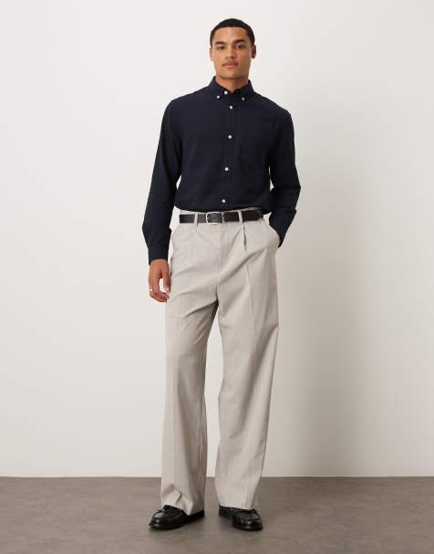 Camisa Oxford azul marino de corte estándar de ASOS DESIGN - view 1
