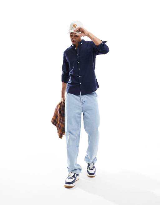 Camisa Oxford azul marino de manga larga de New Look, 4 de 4