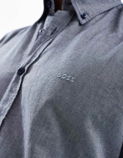 Camisa Oxford azul marino de manga larga Rickert de BOSS Orange, 3 de 4