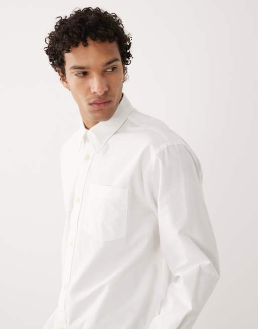 Camisa Oxford blanca de manga larga de 100% algodón de Selected , 4 de 5