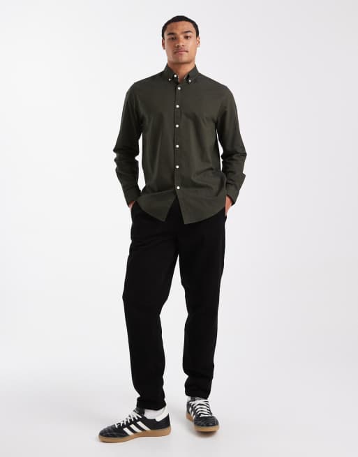 Camisa Oxford caqui de manga larga de Threadbare, 2 de 5