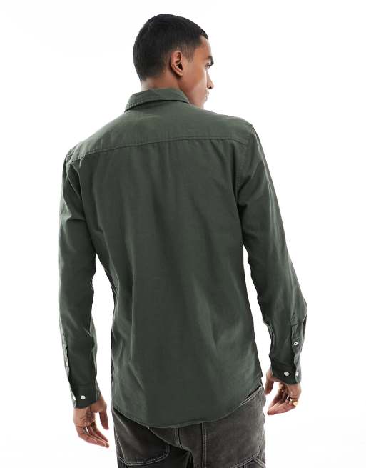 Camisa Oxford caqui extragrande de Jack & Jones , 3 de 4