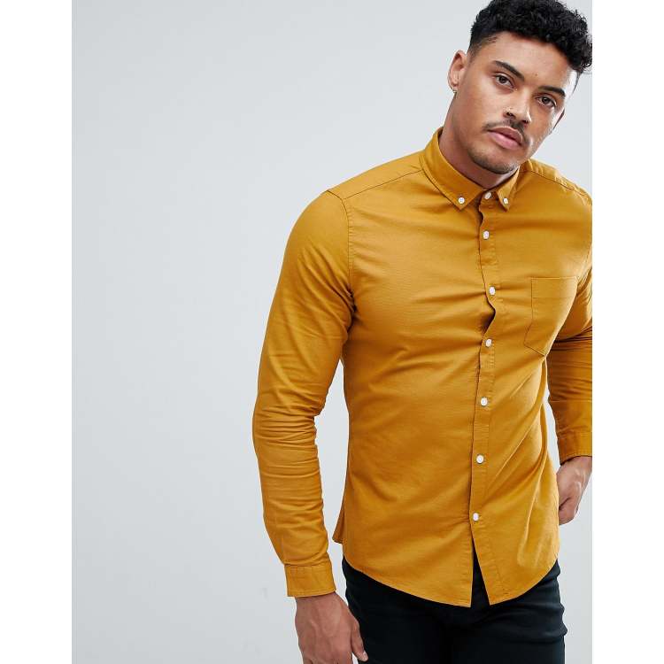 Camisas de hombre color mostaza best sale