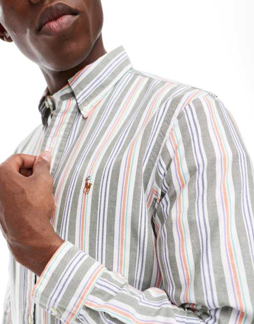 Camisa Oxford multicolor a rayas con logo de Polo Ralph Lauren, 3 de 4