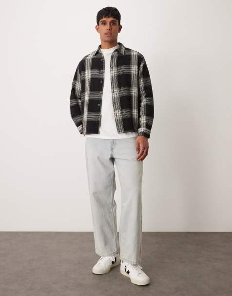 Camisa Oxford negra y blanca a cuadros de New Look - view 1